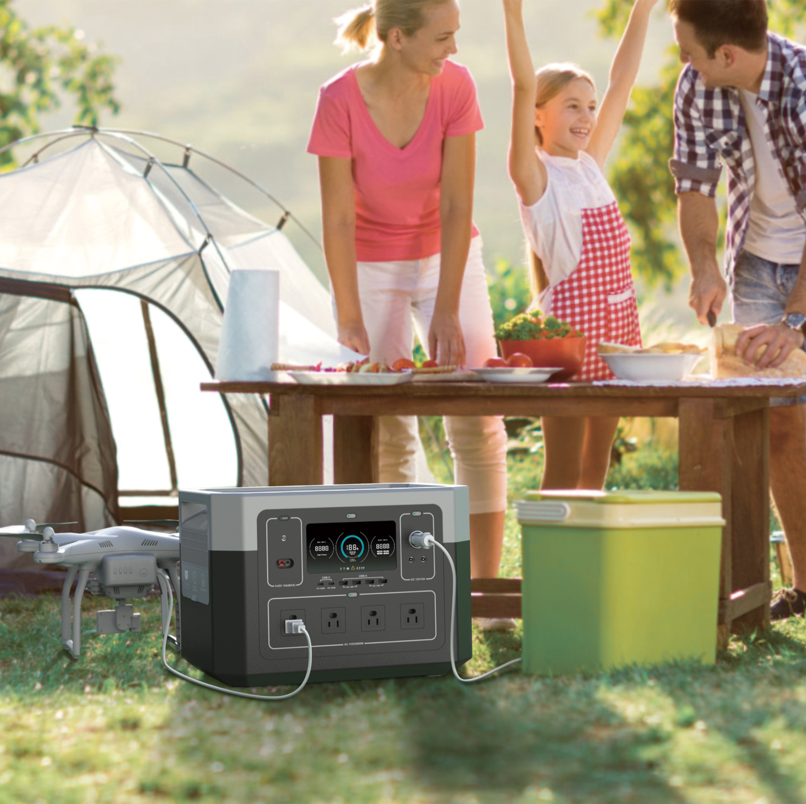 2000 Vt High Capacity Solar Generator For Multi Way Charging